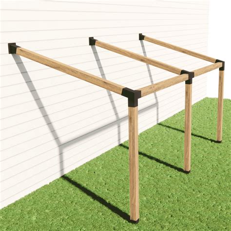 slanted wood on metal bracket|Pergola Kit, 15° 3.